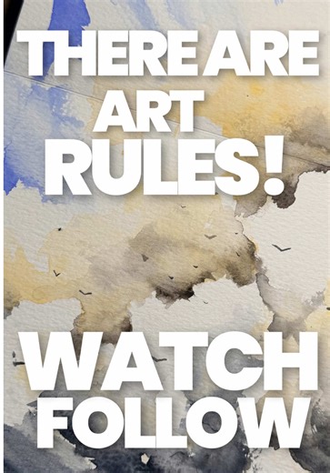 But… it is important you know the rules so you know when to break them. Color theory, perspective, composition, they all matter until they do not. Sometimes the best painting comes from ignoring what should work and following what feels right. Chaos, surprise, mistakes, they are all part of the process. Let the rules guide you but do not let them cage you. Follow 📍 #watercolorart #paintingfreedom #artprocess #creativeexpression #artistlife
