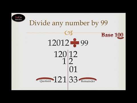 Divide any number by 99 using Vedic Maths shortcut trick