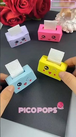 How to Make a Mini Tissue Paper Box | Tiny Paper Craft. #diy #papercraft #tissuebox