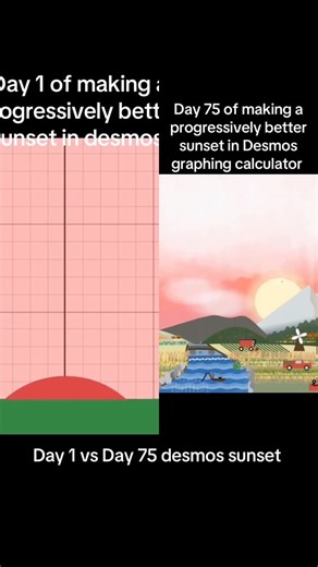 TrippyGraphing on Instagram: "75 days of progress on the original desmos sunset project! #animation #art #progress"