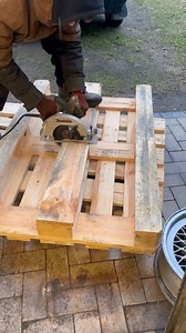 315K views · 2.7K reactions | Now I have my own table on wheels in garage! #woodtable #wood #pallet #palletwood #diy | Barbie's Formals | Facebook