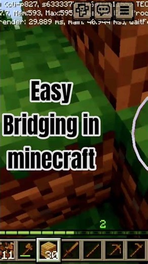 easy bridgingin Minecraft #minecraft #minecraftgameplay #gs100