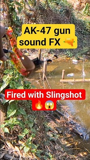 AK47 sound 🔊 effect | Slingshot target got 🔥 #slingshot #shorts #freefire #gaming #youtubeshorts