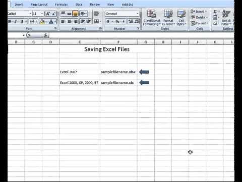 Excel How-To: Saving Excel Files