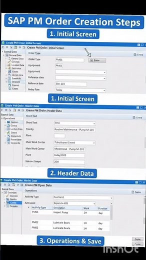 SAP PM Order Creation Steps