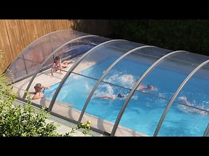 🌊✨ Klasik Clear B Retractable Pool Enclosure in Action! 🏊‍♂️🔝