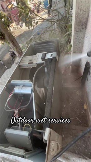 Outdoor wet service #ac #outdor #service #washac #splitac #youtubeshorts #youtubevideo