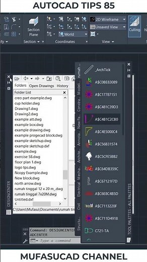 AutoCAD Tips 85 Block Drawing To Tool Palettes #shortsvideo