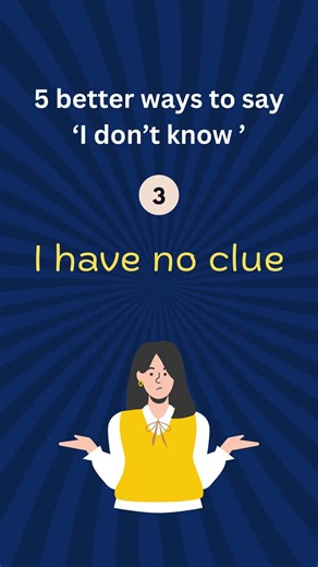 Don’t Say I Don’t Know | Sound More Confident in English #spokenenglish #vocabs #ytshorts