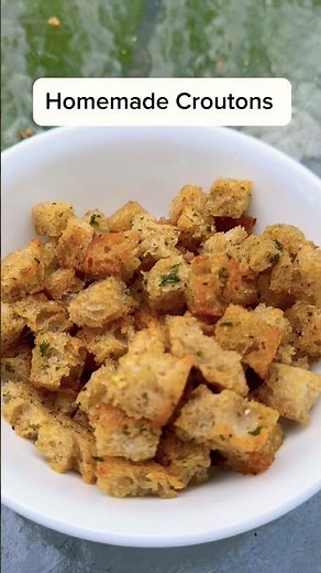 Homemade Garlic Butter Croutons 🧄 | Easy Sourdough Recipe