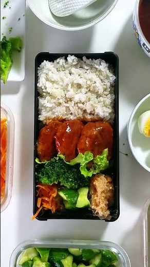 寝坊してギリギリでした。。高校生男子のハンバーグ弁当_20260609 #bento #도시락 #高校生男子弁当#お弁当 #お弁当記録 #homemadecooking #점심 #집밥