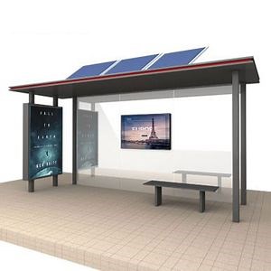 [Hot Item] Prefabricated Metal Solar Bus Stop Shelter Manufacturer
