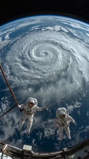 Astrovibe on Instagram: "Orbiting 400 km above, the ISS watches a powerful storm spin over our fragile world—reminding us how small we are, and how big our responsibility is to protect this planet. 🌍🚀 #ISS #EarthFromSpace #BluePlanet #StormFromSpace #SpaceStation #ClimateWatch #AstronautView"