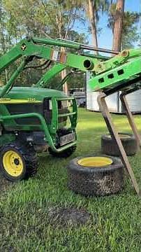 Break tire bead with tractor loader!