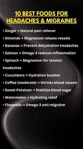10 Best Foods for Headaches & Migraines | Natural Migraine Relief Foods