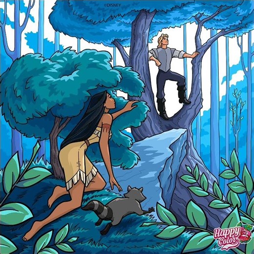 Happy Color - Pocahontas 2 (1998): Pocahontas Gets Finally Meets John Smith At Forest