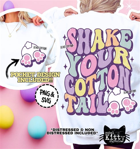 Shake Your Cotton Tail PNG | SVG | Easter | Trendy Easter | Funny Easter | Sarcastic | Popular | Retro | DTF | Sublimation - Etsy