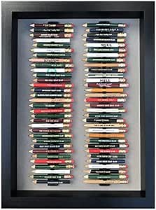 Eureka Golf Pencil Display Case | Holds 64 Round & Hexaganal Pencils| Black/Gray | Made in The USA