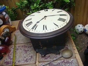 Old Vintage Antique Fusee Wall Clock & Pendulum For Restoration Spare To Repair