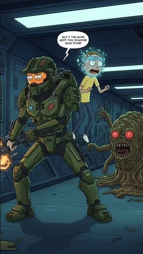 when Master cheif and rick Sanchez meet #funny #viral