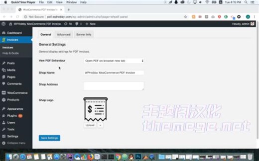 WooCommerce PDF Invoice Maker电子发票制作器使用教程演示视频