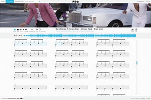 Mark Ronson ft. Bruno Mars - Uptown Funk - interactive drum sheet music - Play drums online