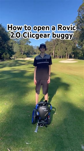 John Azzi on Instagram: "How to open a Rovic RV1S 2.0 Clicgear buggy #golf #tutorial #short #shorts #golfbuggy"