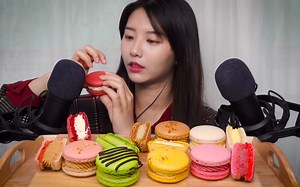 【suna】ASMR 马卡龙 真实声音 吃播
