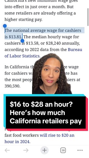 Looking for a job? Some companies pay more than California requires. Costco, for example, raised its minimum wage to $17 an hour in 2021. The $15.50 minimum is lower than what MIT Living Wage Calculator estimates an individual would need to meet basic needs, such as child care, housing and food. A living wage for one adult without children in California would be $21.24. #TheSumNews #MinimumWage #Retail #California #CaliforniaMinimumWage