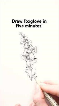 Draw foxglove in five minutes! Easy, simple drawing breakdown. #drawing #howtodraw