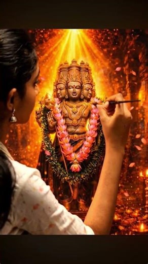 Giving color to Murugan🦚👍#god #vadapalanimurugantemplekumbabishekamlivemuruganslogasmanthras