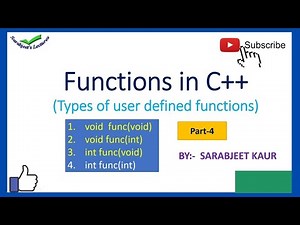 User Defined Functions in C++/ Types of User Defined Functions/int func(int) explained with example