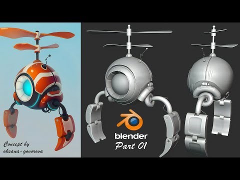 SCI - FI Flying Robot Modeling Part 01 in Blender 4.2 | Blender Hard Surface Modeling Techniques