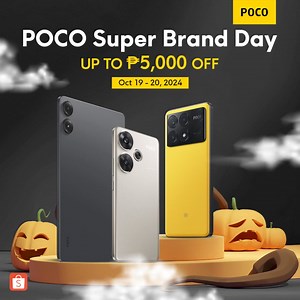 1M views · 472 reactions | Get hyped for POCO Super Brand Day happening on October 19-20!  Enjoy massive savings of up to ₱5,000 OFF on your favorite POCO smartphones on Shopee. If you’ve been waiting for the perfect moment to upgrade, this is it! Don’t miss your chance to grab these deals—snag yours in just a few days! https://shopee.ph/pocoofficialstoreglobal.ph | POCO | Facebook