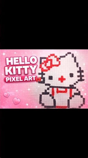 Hello kitty pixel art 💖🎀#youtubeshorts #hellokitty #pixelart