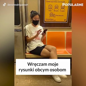 1.7M views · 26K reactions | Devon Rodriguez Artist rysuje portrety ludzi, których spotyka w metrze  Reakcje tych osób, mówią wiele o jego talencie ❤️ Popularne źródło: tiktok.com/@devonrodriguezart | Popularne | Facebook
