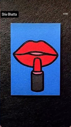 Let's draw red lips Art ASMR doodling satisfying sound #asmrsounds #relaxingsound