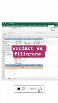 c'est possible de mettre le FILIGRANE dans excel avec wordArt