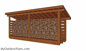 4x16 3 Cord Firewood Shed Plans | MyOutdoorPlans