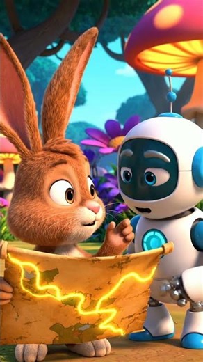 Bunny With Robot| #cute #cartoon #bunny #viral