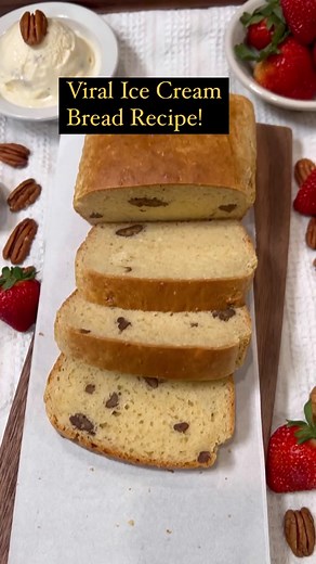 Have you seen this viral ice cream bread recipe? 🍦🍞 It’s literally 2 main ingredients…melted ice cream & self rising flour. I saw @bwoodcooks make it via my bro KJ over at @blackfoodfridays. 🤝🏾 It looks like bread or poundcake but somehow tastes just like a buttery biscuit or a scone! 🔥 You could use different flavors of ice cream or add sugar for more sweetness. 🛒 Save this post for the grocery list below & get the FREE recipe on my website 🔗 chefmikehard.com! 📌 Ingredients Ice Cream Br