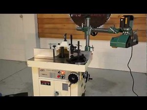 JET 5HP TILTING SHAPER W/ POWERFEED & 4 SPINDLES