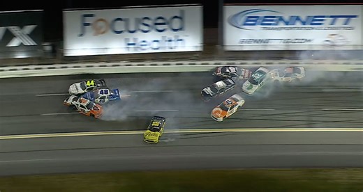 Sammy Smith gets into the wall, triggers multicar wreck