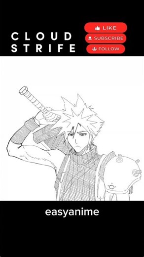 Drawing practice: Cloud Strife from Final Fantasy #ff7 #finalfantasy