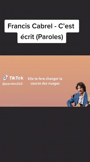 Francis Cabrel - C’est écrit : Paroles et Signification