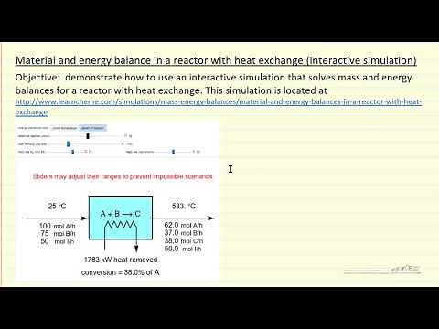 Material and Energy Balances in a Reactor with Heat Exchange (Interactive Simulation)