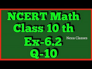 Triangles | Chapter6 Ex 6.2 Q 10 | NCERT | Math Class 10th