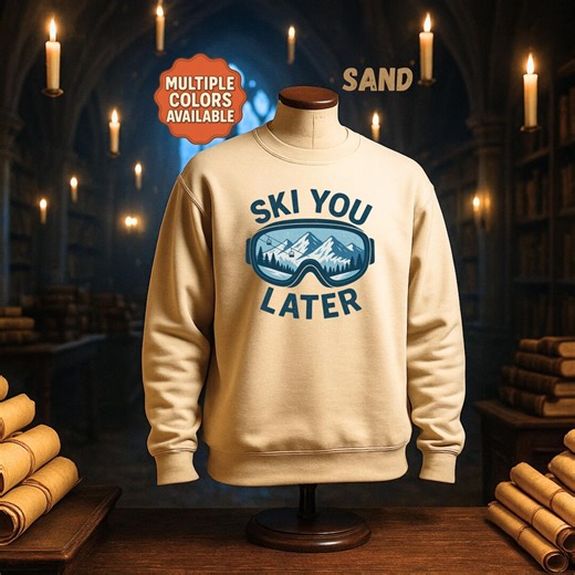 Ski You Later Sweatshirt | Funny Skiing Gildan 18000 Crewneck | Retro Winter Ski Trip Pullover | Cozy Ski Gift for Him or Her - Etsy Canada
