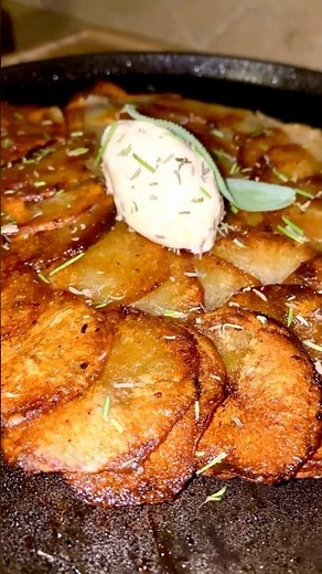 Pommes Anna Recipe aka Domino Potatoes in Cast Iron #cooking #food #adventures #potatoes #grilling