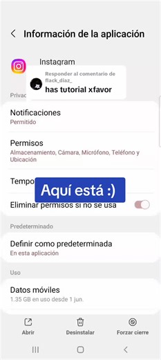 Cómo configurar permisos para Instagram en dispositivos